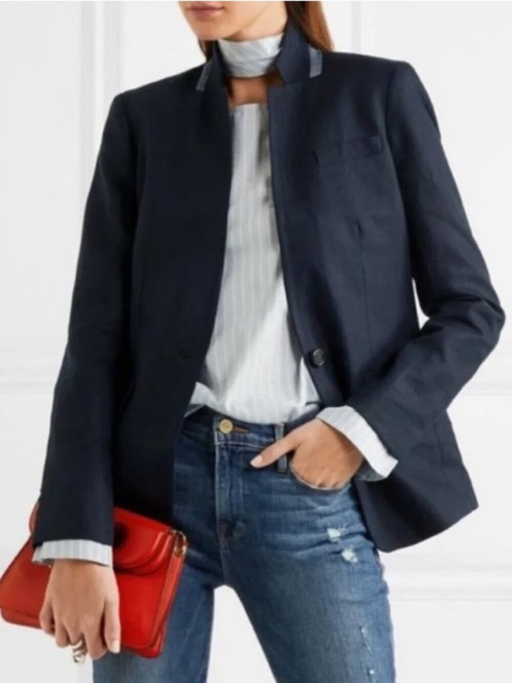 J.Crew Regent Blue Wool Blazer Tailored Classic Single Button Size 2 NWT